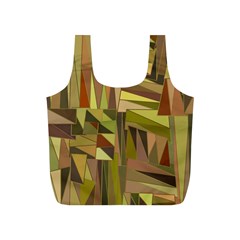 Earth Tones Geometric Shapes Unique Full Print Recycle Bags (S) 