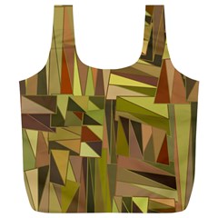 Earth Tones Geometric Shapes Unique Full Print Recycle Bags (L) 