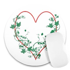 Heart Ranke Nature Romance Plant Round Mousepads by Simbadda