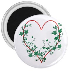 Heart Ranke Nature Romance Plant 3  Magnets by Simbadda