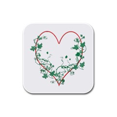 Heart Ranke Nature Romance Plant Rubber Square Coaster (4 Pack)  by Simbadda