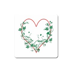 Heart Ranke Nature Romance Plant Square Magnet by Simbadda