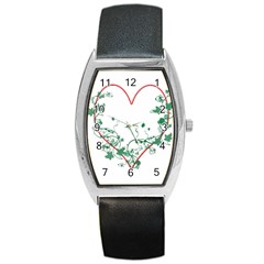 Heart Ranke Nature Romance Plant Barrel Style Metal Watch by Simbadda