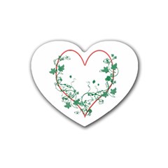 Heart Ranke Nature Romance Plant Rubber Coaster (heart)  by Simbadda