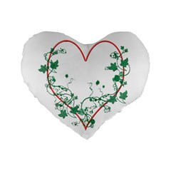 Heart Ranke Nature Romance Plant Standard 16  Premium Heart Shape Cushions by Simbadda