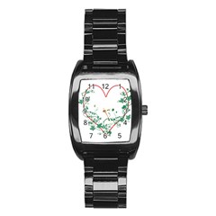 Heart Ranke Nature Romance Plant Stainless Steel Barrel Watch by Simbadda