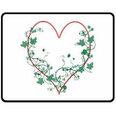 Heart Ranke Nature Romance Plant Double Sided Fleece Blanket (medium)  by Simbadda