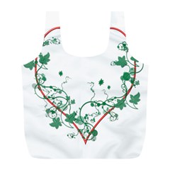 Heart Ranke Nature Romance Plant Full Print Recycle Bags (l)  by Simbadda