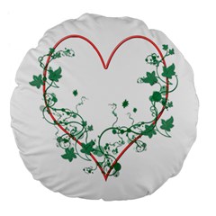 Heart Ranke Nature Romance Plant Large 18  Premium Flano Round Cushions by Simbadda