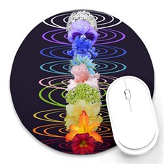 Chakra Spiritual Flower Energy Round Mousepads by Simbadda