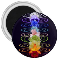 Chakra Spiritual Flower Energy 3  Magnets by Simbadda