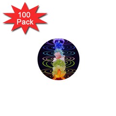 Chakra Spiritual Flower Energy 1  Mini Buttons (100 Pack)  by Simbadda