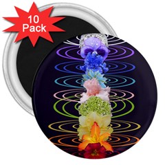 Chakra Spiritual Flower Energy 3  Magnets (10 Pack)  by Simbadda