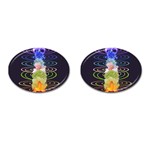 Chakra Spiritual Flower Energy Cufflinks (Oval) Front(Pair)