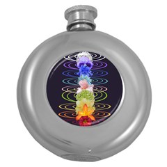 Chakra Spiritual Flower Energy Round Hip Flask (5 Oz) by Simbadda