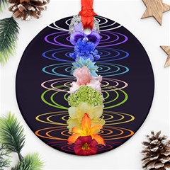 Chakra Spiritual Flower Energy Round Ornament (two Sides) by Simbadda