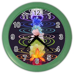 Chakra Spiritual Flower Energy Color Wall Clocks by Simbadda