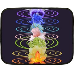 Chakra Spiritual Flower Energy Fleece Blanket (mini) by Simbadda