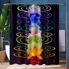 Chakra Spiritual Flower Energy Shower Curtain 60  X 72  (medium)  by Simbadda