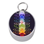 Chakra Spiritual Flower Energy Mini Silver Compasses Front