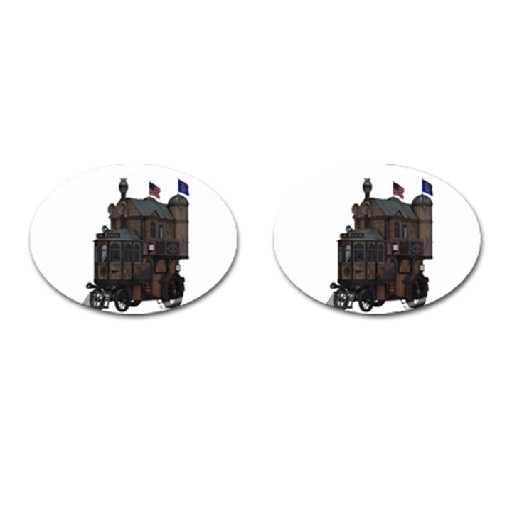 Steampunk Lock Fantasy Home Cufflinks (Oval)