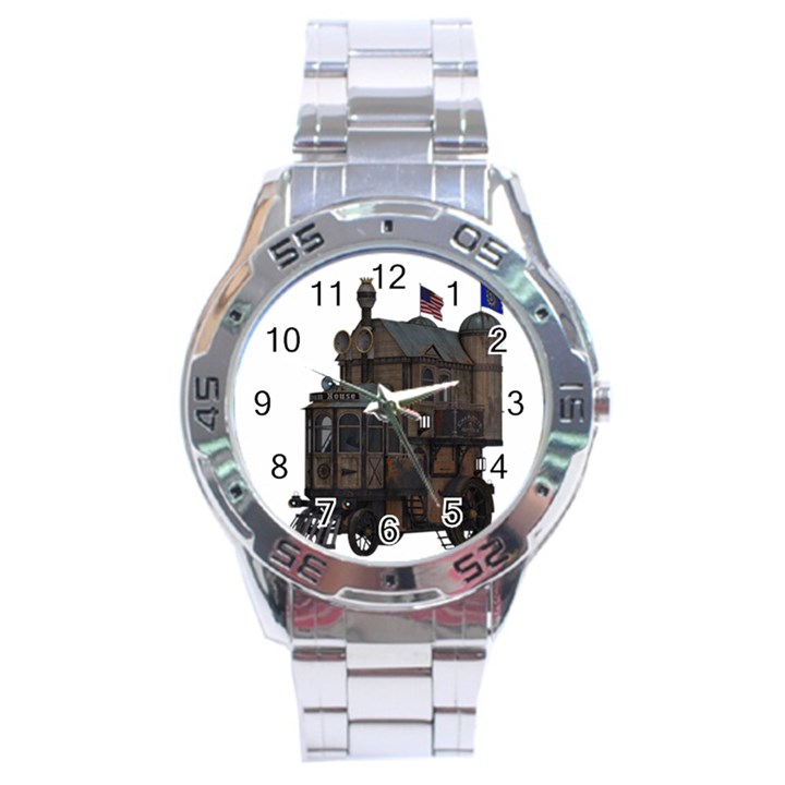 Steampunk Lock Fantasy Home Stainless Steel Analogue Watch