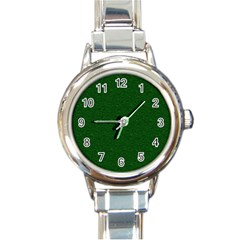 Texture Green Rush Easter Round Italian Charm Watch by Simbadda