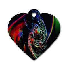 Abstraction Dive From Inside Dog Tag Heart (two Sides) by Simbadda