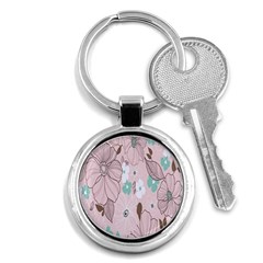 Background Texture Flowers Leaves Buds Key Chains (round)  by Simbadda