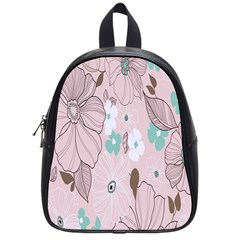 Background Texture Flowers Leaves Buds School Bags (small)  by Simbadda