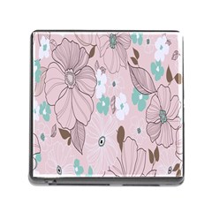 Background Texture Flowers Leaves Buds Memory Card Reader (square) by Simbadda