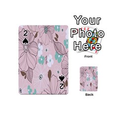 Background Texture Flowers Leaves Buds Playing Cards 54 (mini)  by Simbadda