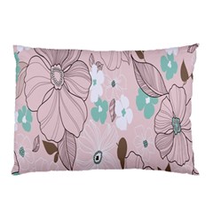 Background Texture Flowers Leaves Buds Pillow Case (two Sides) by Simbadda