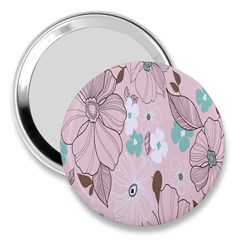 Background Texture Flowers Leaves Buds 3  Handbag Mirrors by Simbadda