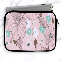 Background Texture Flowers Leaves Buds Apple Ipad 2/3/4 Zipper Cases by Simbadda