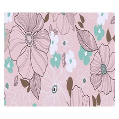 Background Texture Flowers Leaves Buds Double Sided Flano Blanket (small)  by Simbadda