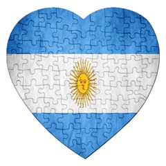 Argentina Texture Background Jigsaw Puzzle (heart) by Simbadda