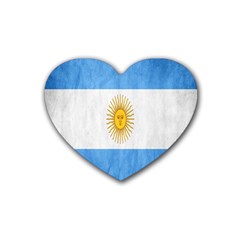 Argentina Texture Background Heart Coaster (4 Pack)  by Simbadda