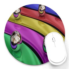 Balloons Colorful Rainbow Metal Round Mousepads by Simbadda