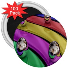 Balloons Colorful Rainbow Metal 3  Magnets (100 Pack) by Simbadda