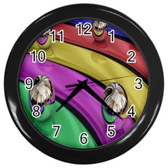 Balloons Colorful Rainbow Metal Wall Clocks (black) by Simbadda