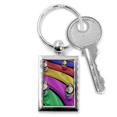 Balloons Colorful Rainbow Metal Key Chains (rectangle)  by Simbadda