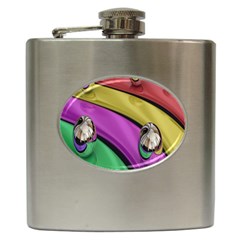 Balloons Colorful Rainbow Metal Hip Flask (6 Oz) by Simbadda