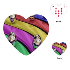 Balloons Colorful Rainbow Metal Playing Cards (heart)  by Simbadda