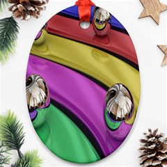 Balloons Colorful Rainbow Metal Oval Ornament (two Sides)