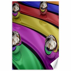 Balloons Colorful Rainbow Metal Canvas 12  X 18   by Simbadda