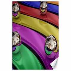 Balloons Colorful Rainbow Metal Canvas 20  X 30   by Simbadda