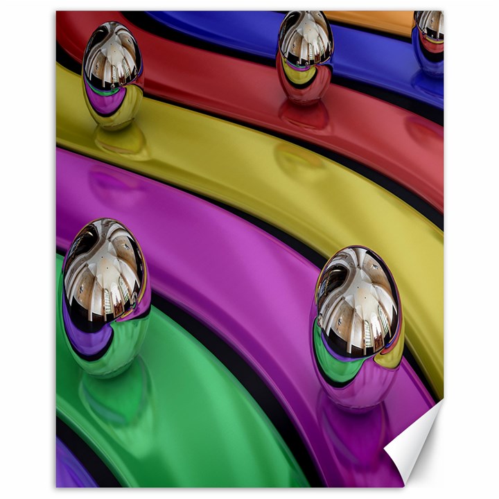 Balloons Colorful Rainbow Metal Canvas 11  x 14  