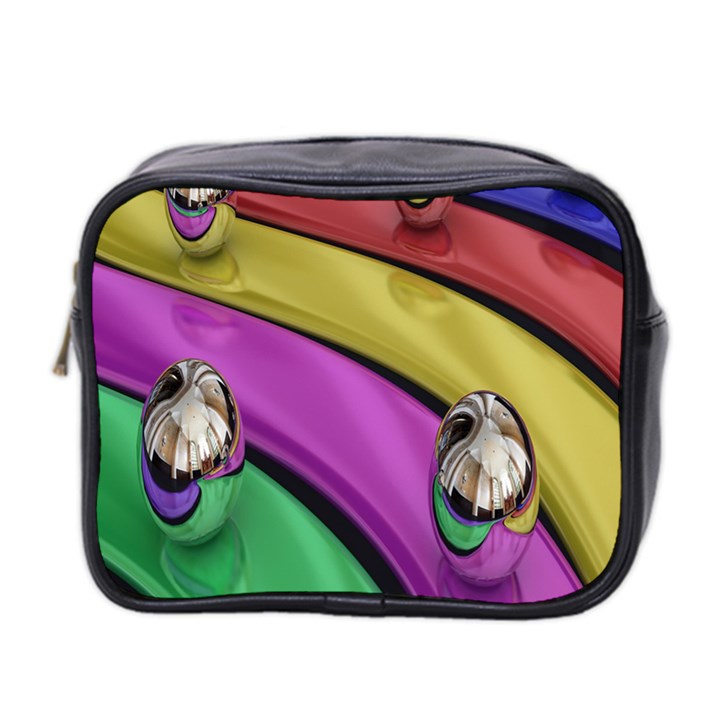 Balloons Colorful Rainbow Metal Mini Toiletries Bag 2-Side