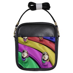 Balloons Colorful Rainbow Metal Girls Sling Bags by Simbadda